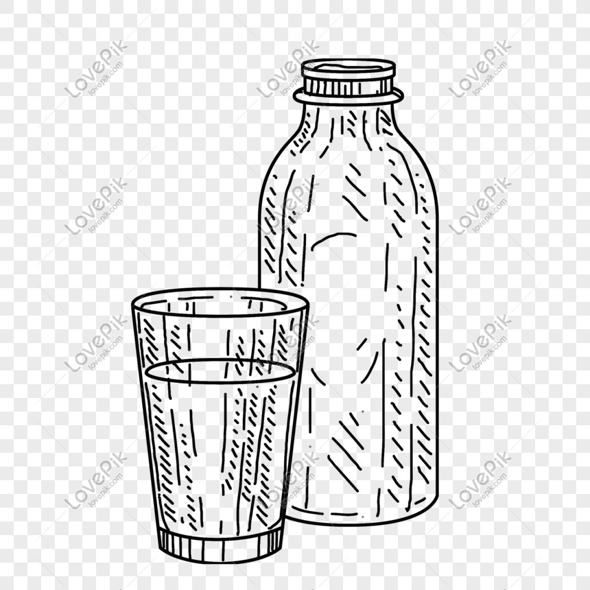 Gambar Sketsa Gelas Botol Kaca Sketsa Botol Dan Gelas Botol Sampanye Minuman Beralkohol 5652