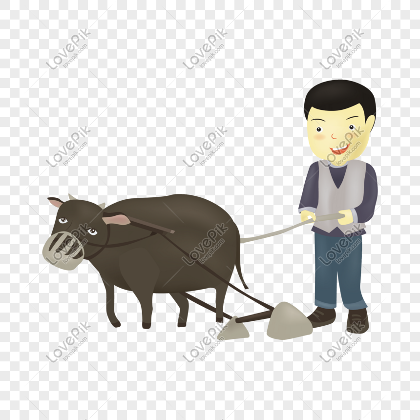 Hand Drawn Farmer Holding Buffalo Farming PNG Transparent And Clipart Image  For Free Download - Lovepik | 610623576