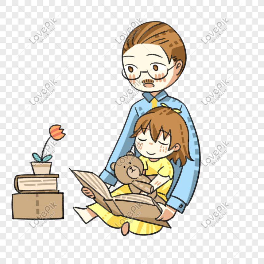 bedtime story dad clipart