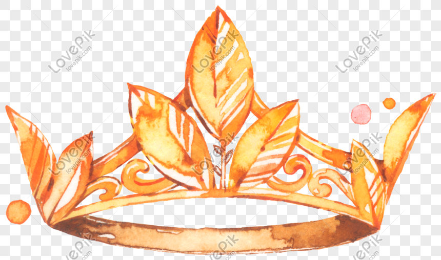 Watercolor hand painted princess golden crown, Crown, crown, headdress png transparent background