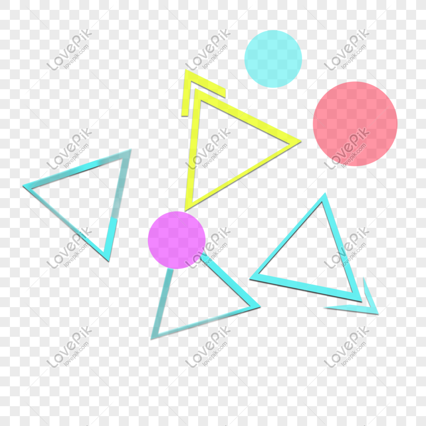 Desenho De Geometria Colorida. Triângulo Invertido Verde Vermelho