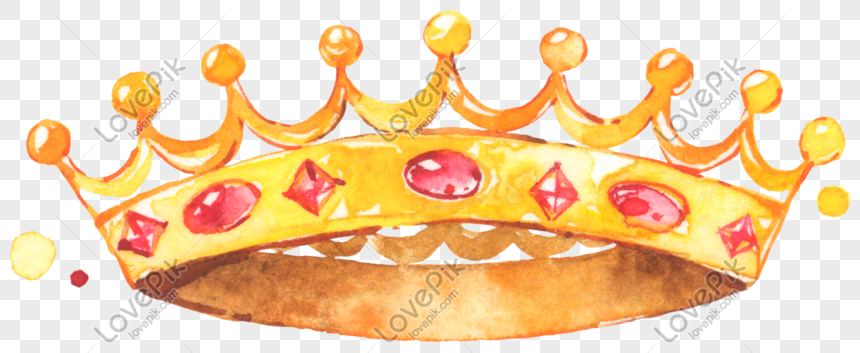 Watercolor hand painted princess golden crown, Crown, crown, headdress png image