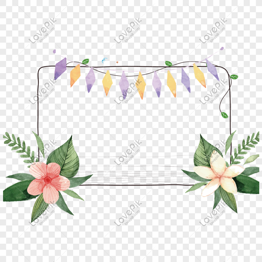 simple flower bunting border png image picture free download 610679249 lovepik com simple flower bunting border png