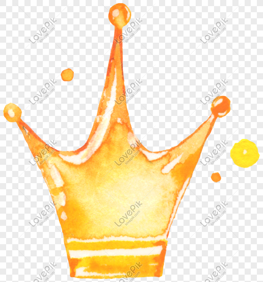 Watercolor hand painted princess golden crown, Crown, crown, headdress png image free download