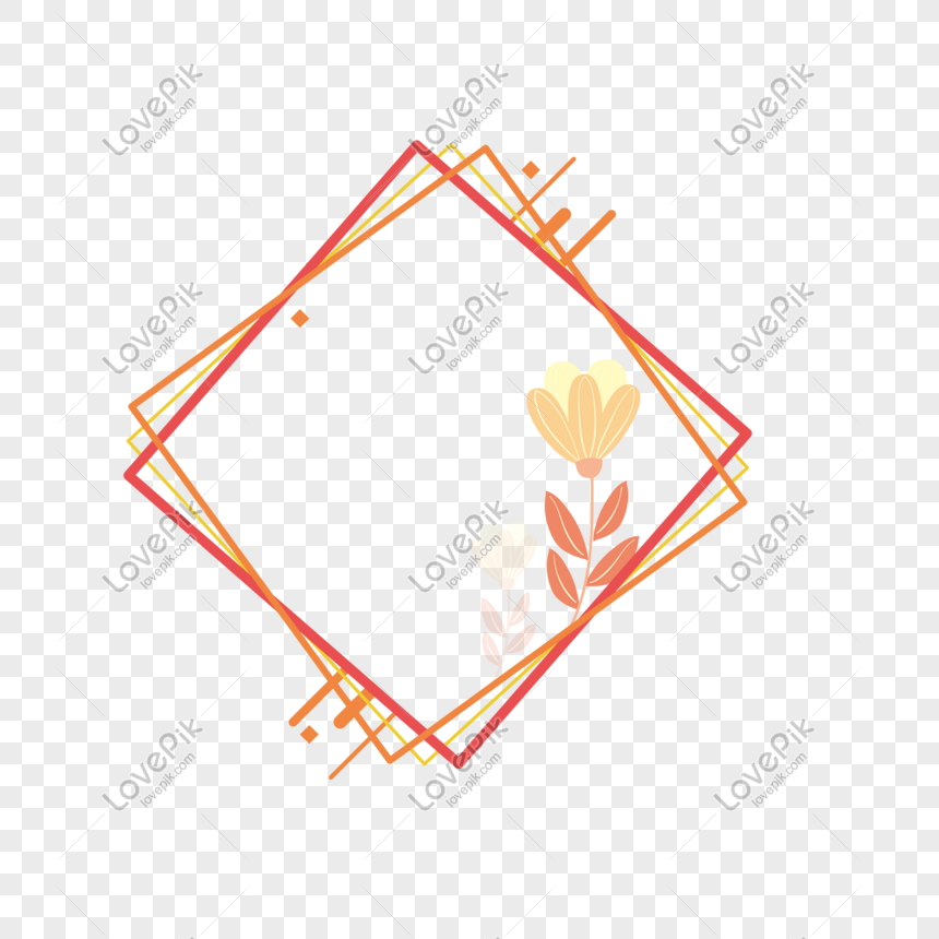 Vector Cartoon Flat Red Square Border Png Image Psd File Free Download Lovepik 610710701