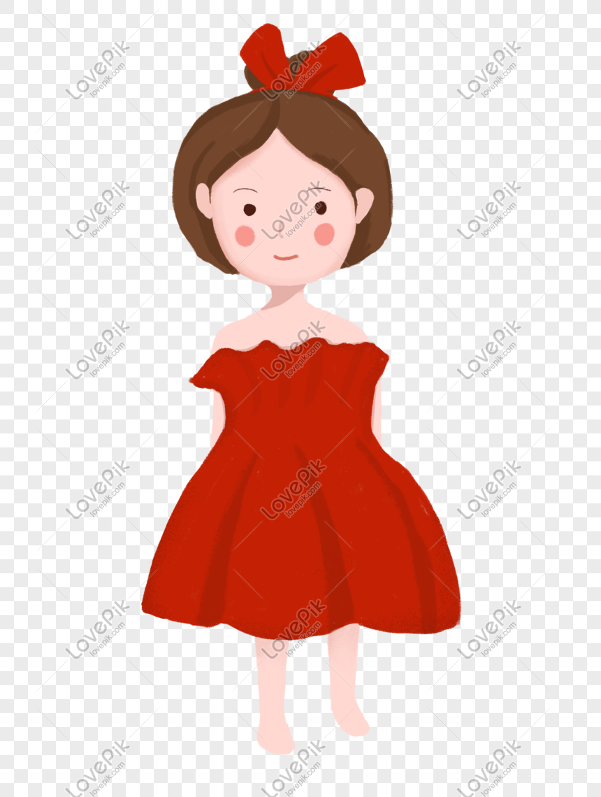 Cartoon Character Red Dress Girl PNG Transparent Background And Clipart  Image For Free Download - Lovepik | 610688320