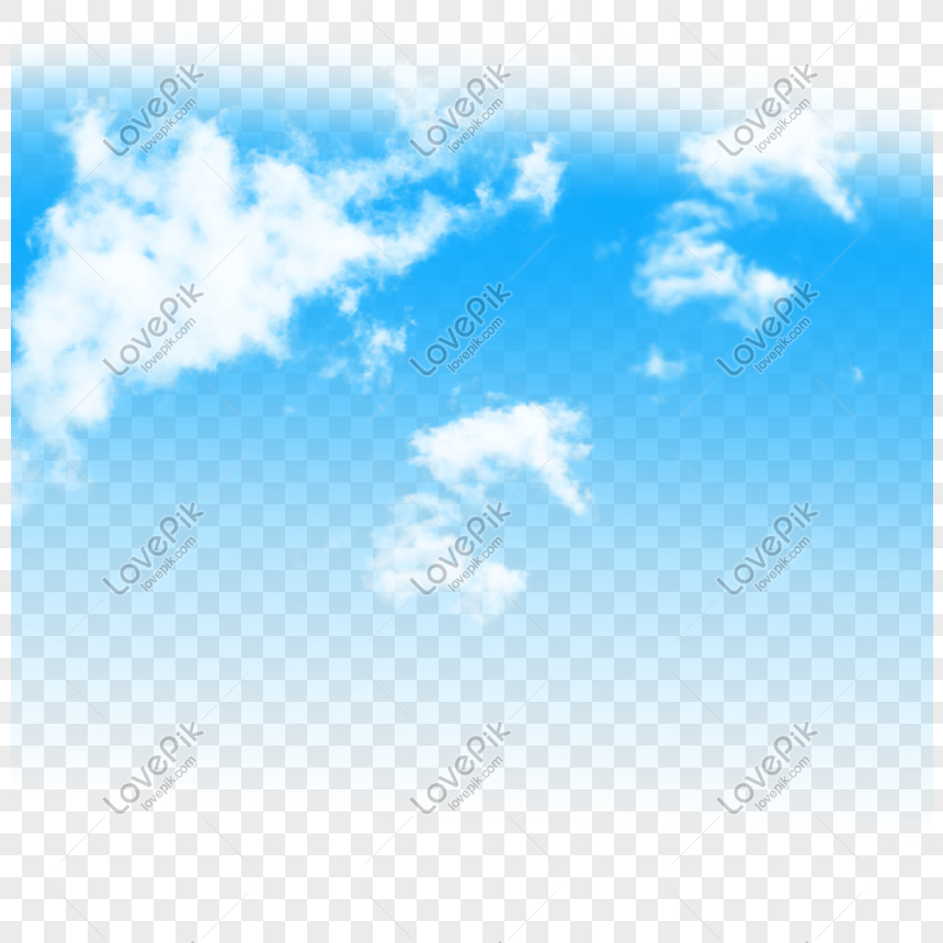 Hình ảnh Bầu Trời Trong Xanh Với Các Yếu Tố Vector Mây Trắng PNG ...