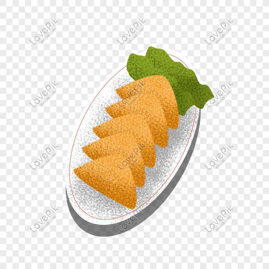 Cartoon Delicious Snack Fried Crispy Horn PNG Image Free Download And ...