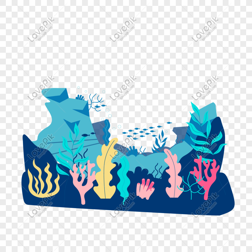 海 海 日 海藻 サンゴ フリー素材 イラスト 海 海の日 環境保護 フリー素材 透過 Lovepik