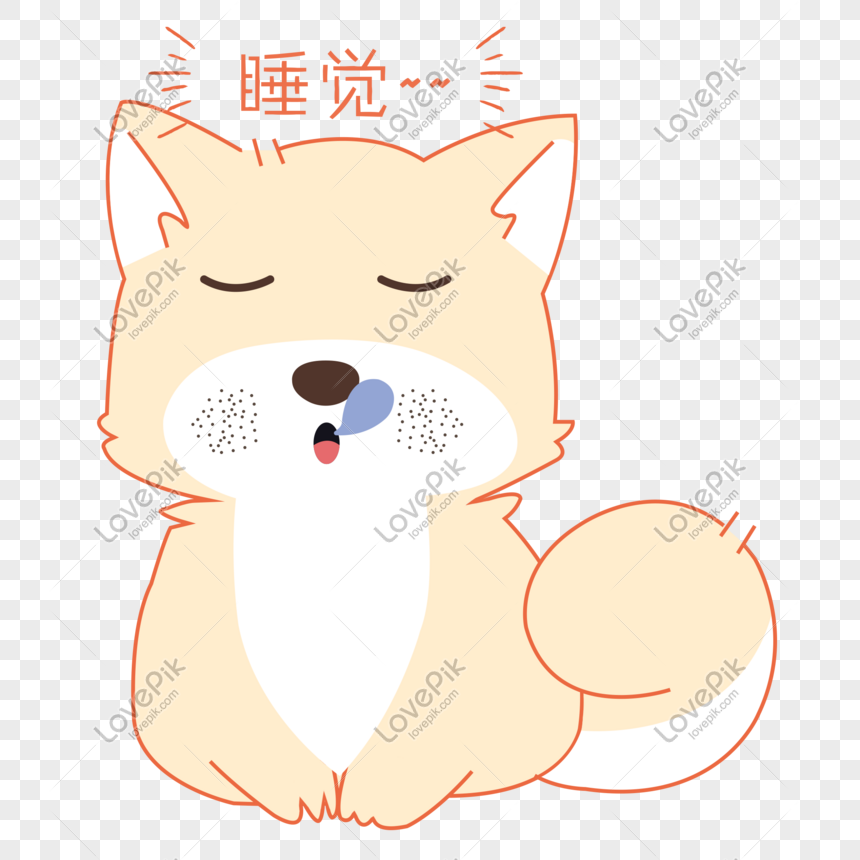 Cartoon Hand Drawn Puppy Sleeping Expression PNG Transparent ...