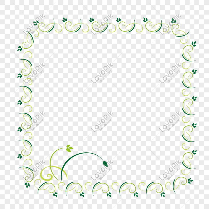 Vector Cartoon Flat Plant Leaves Border, Vector Leaf Border, Cartoon 