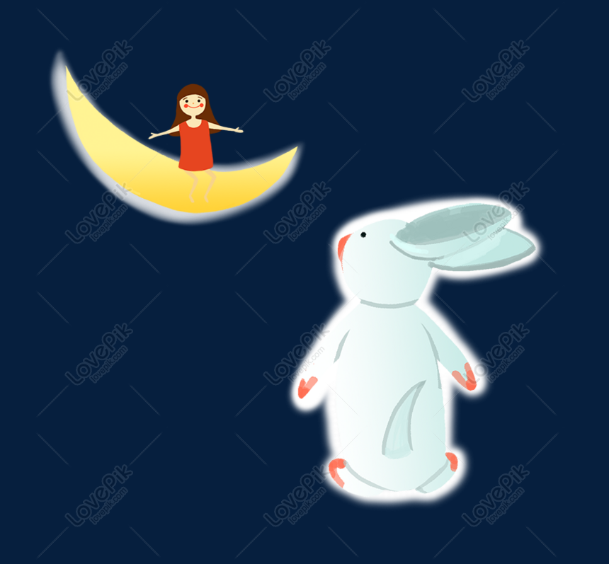 Cartoon Fairy Bunny With Girl PNG White Transparent And Clipart Image ...