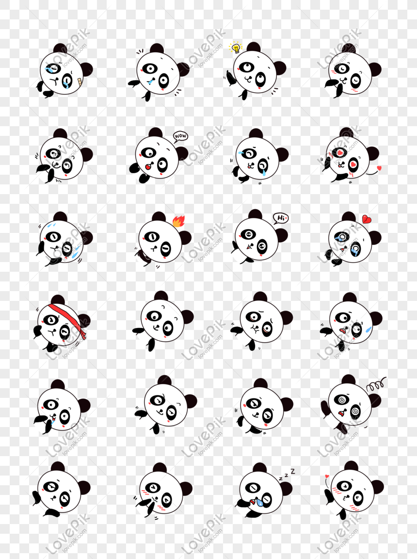 Versi Q Lucu Kartun Tengkorak Ekspresi Hewan Kecil Pak Panda Kec