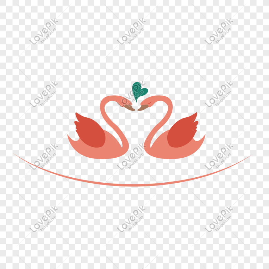 International Kiss Day Swan Kiss Hand Drawn PNG Picture And Clipart ...