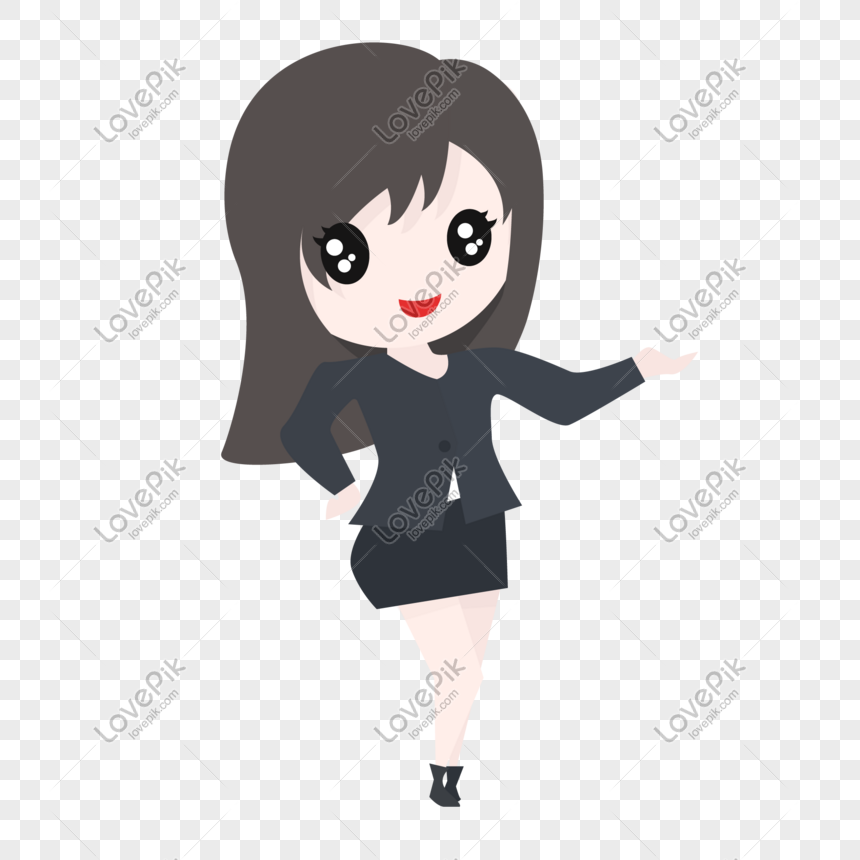 Cartoon girl presenting something, Introduction, girl, cartoon png free download