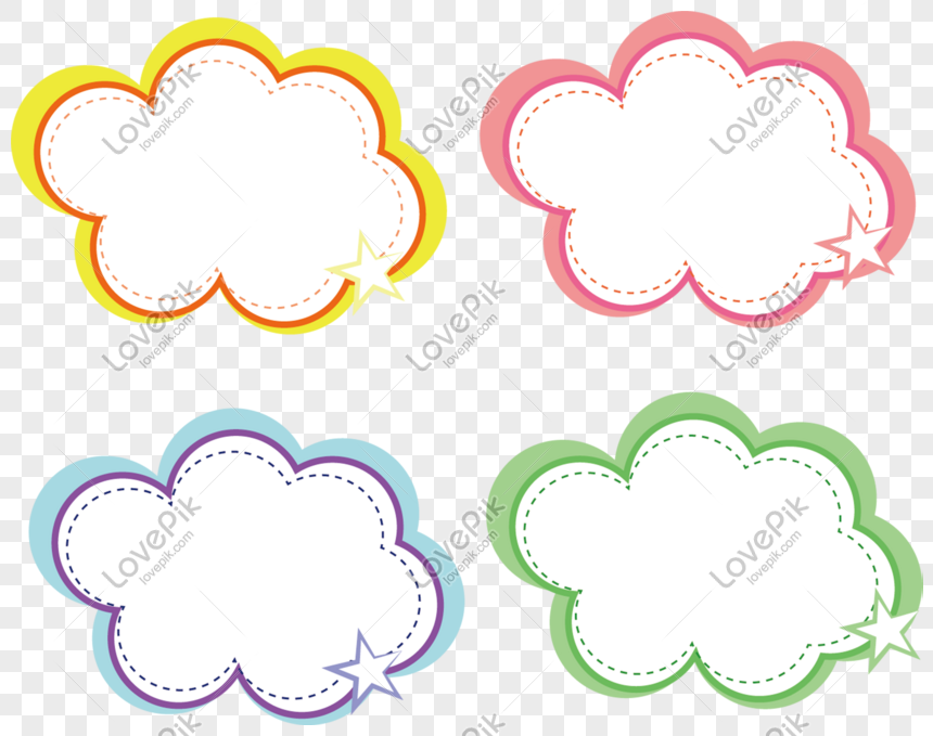 Cartoon Hand Drawn Speech Bubbles Color Clouds Texture Border PNG Image  Free Download And Clipart Image For Free Download - Lovepik | 610771471