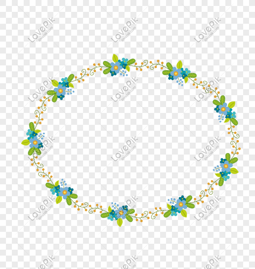 Vector Cartoon Flat Plant Green Floral Border, Vector Floral Border ...