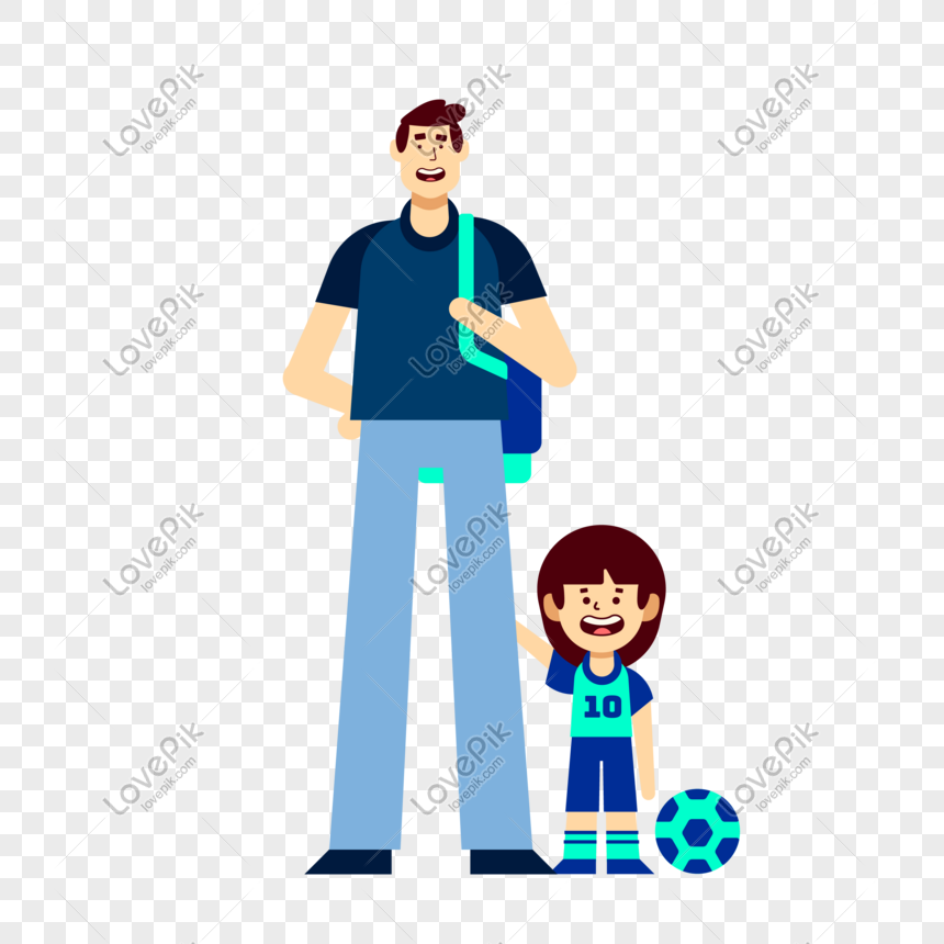 Un Par De Lindo Padre E Hija Jugando Fútbol Vector PNG Imágenes Gratis -  Lovepik