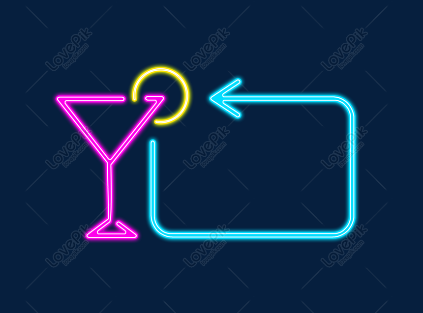 Candy-colored neon sign, Candy-colored neon signs, colored neon signs, wine glasses neon signs png picture