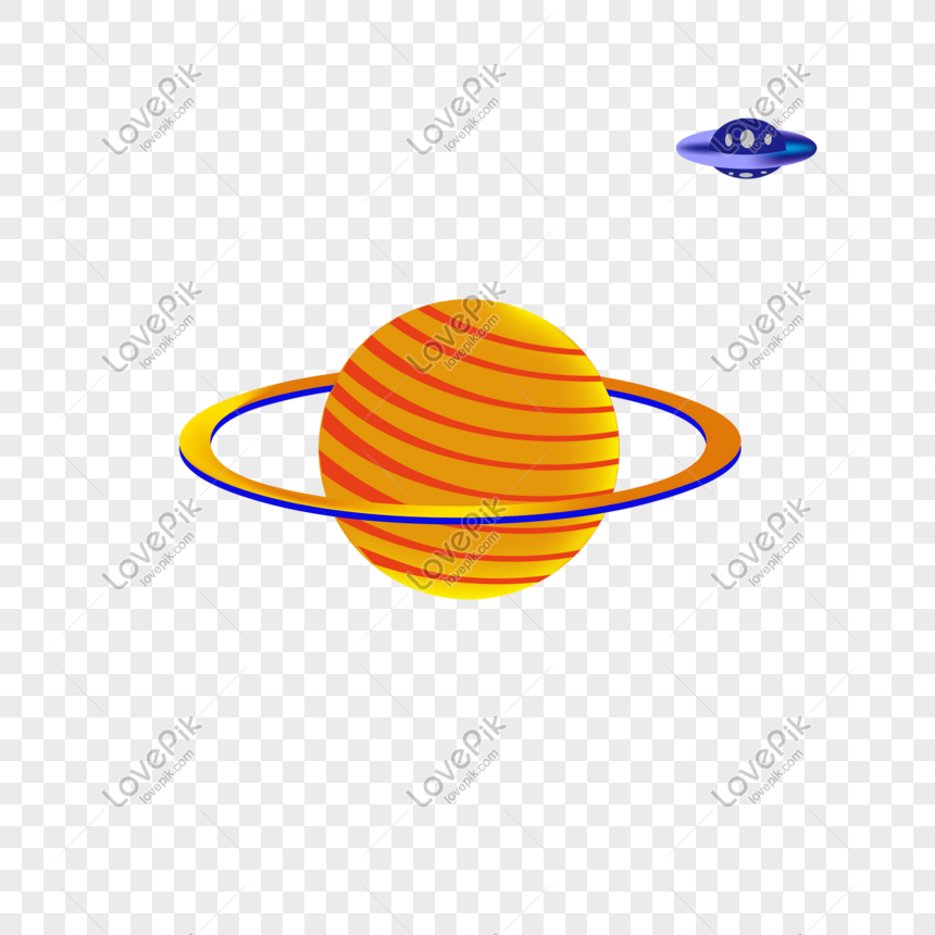 Vector Hand Drawn Ufo Planet Element PNG White Transparent And ...