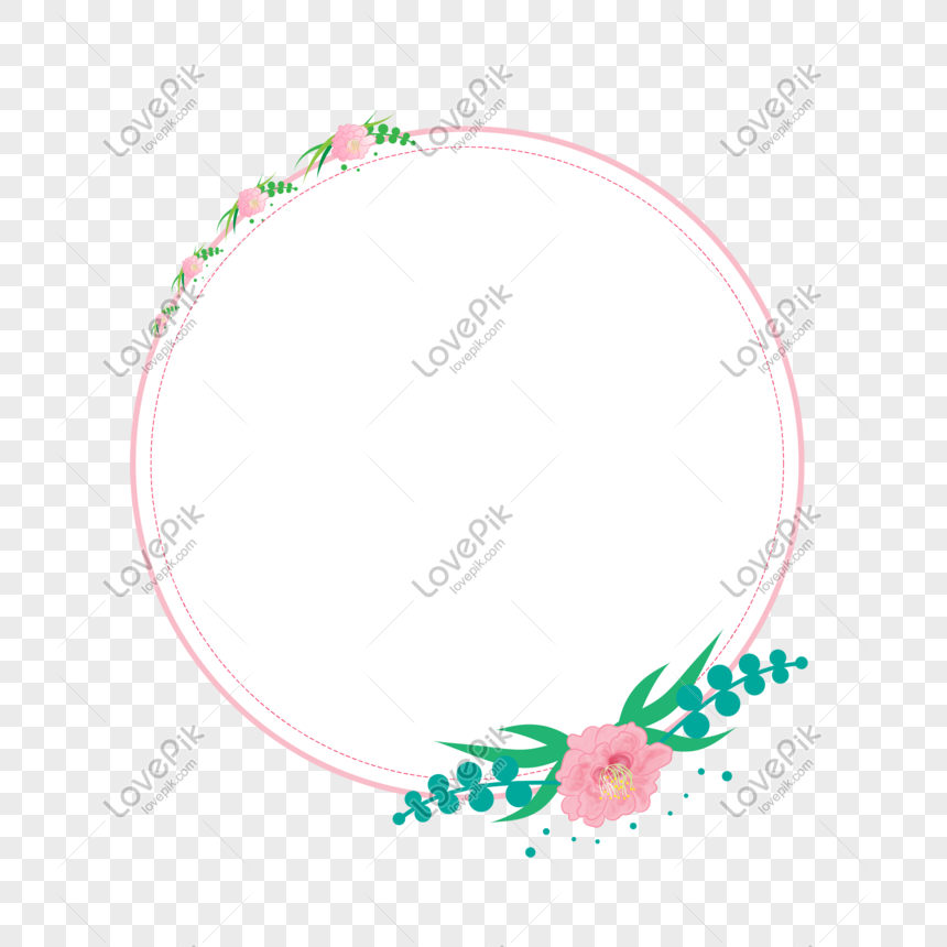 Vector Cartoon Flat Round Rose Border PNG Image Free Download And ...