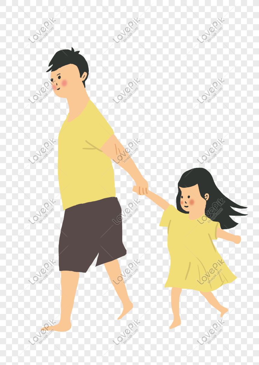 Bergandengan Tangan Ayah Dan Anak Materi Png Png Grafik Gambar