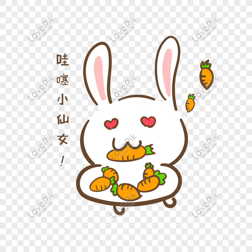 Hand Painted Cartoon Cute Bunny Wow Little Fairy Expression Pack PNG Free  Download And Clipart Image For Free Download - Lovepik | 610797373
