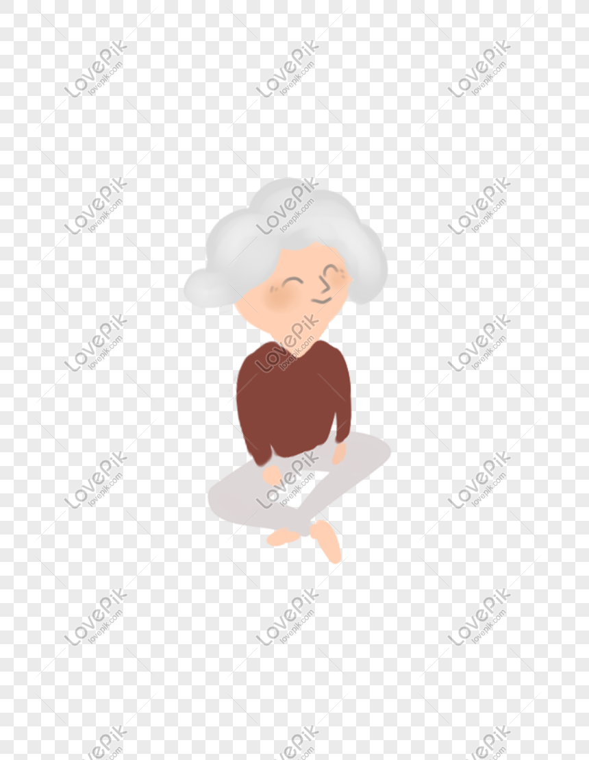 Cartoon Hand Drawing Grandma Sitting On The Floor PNG Transparent Image And  Clipart Image For Free Download - Lovepik | 610803497