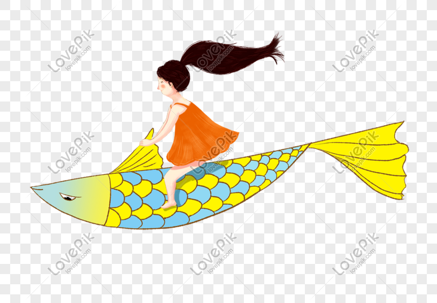 Fairy Flying Fish With Girl Cartoon Illustration PNG Free Download And  Clipart Image For Free Download - Lovepik | 610798053