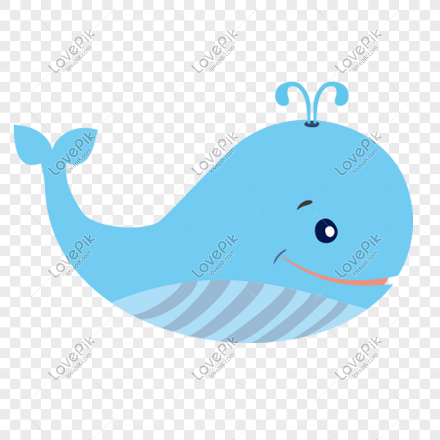 Blue Big Whale Vector Element PNG Picture And Clipart Image For Free ...