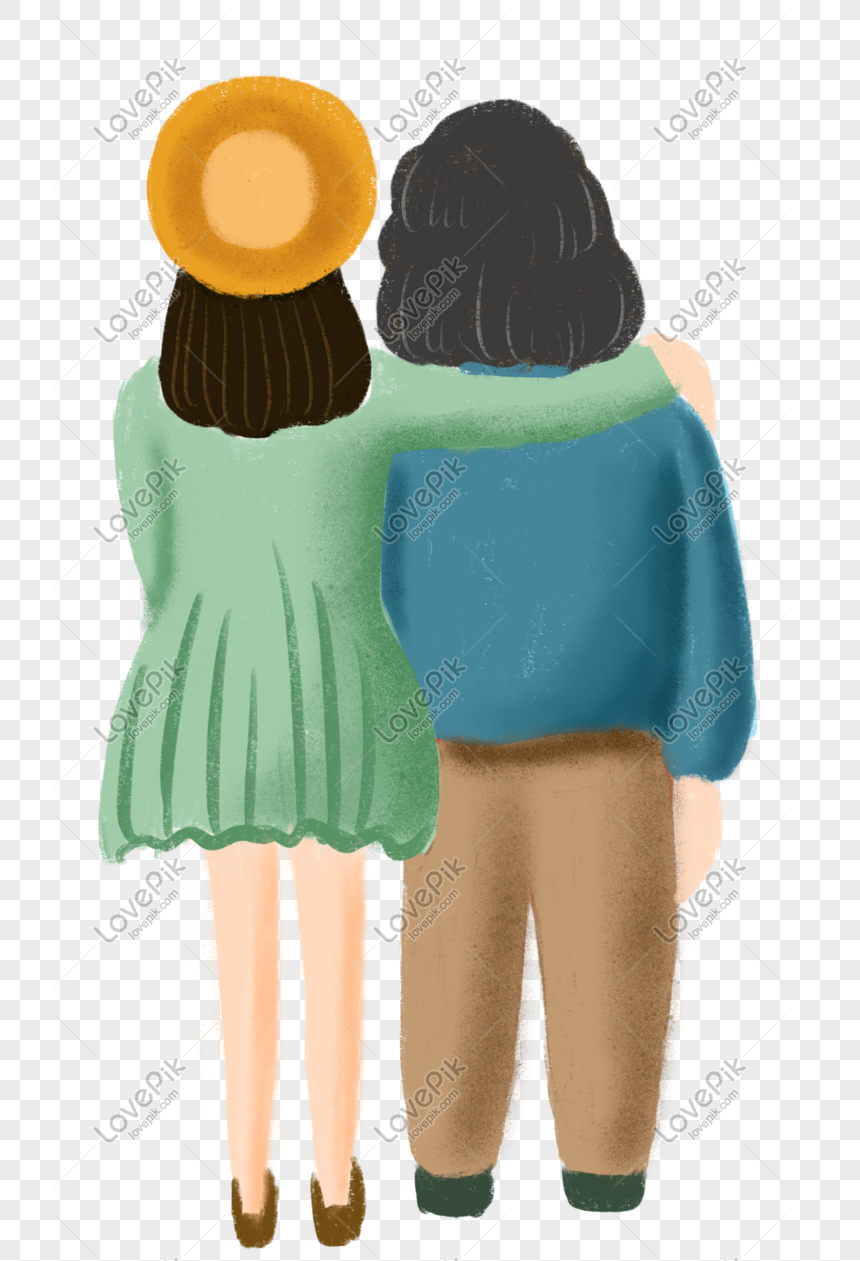 Hand Drawn Cartoon Mother And Daughter Back View PNG Picture And Clipart  Image For Free Download - Lovepik | 610824985