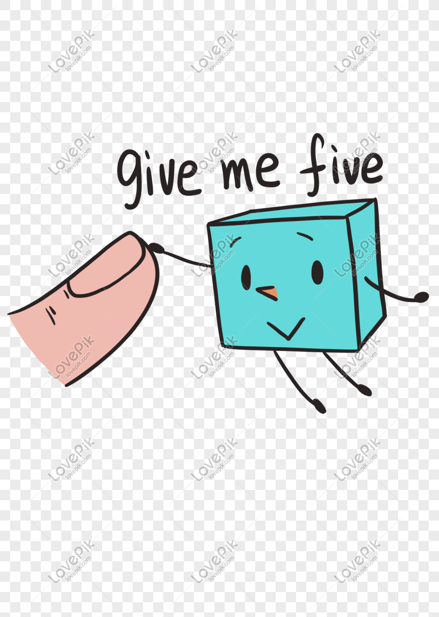 Expression Give Me Five Blue Small Square Illustration Png Image Picture Free Download Lovepik Com