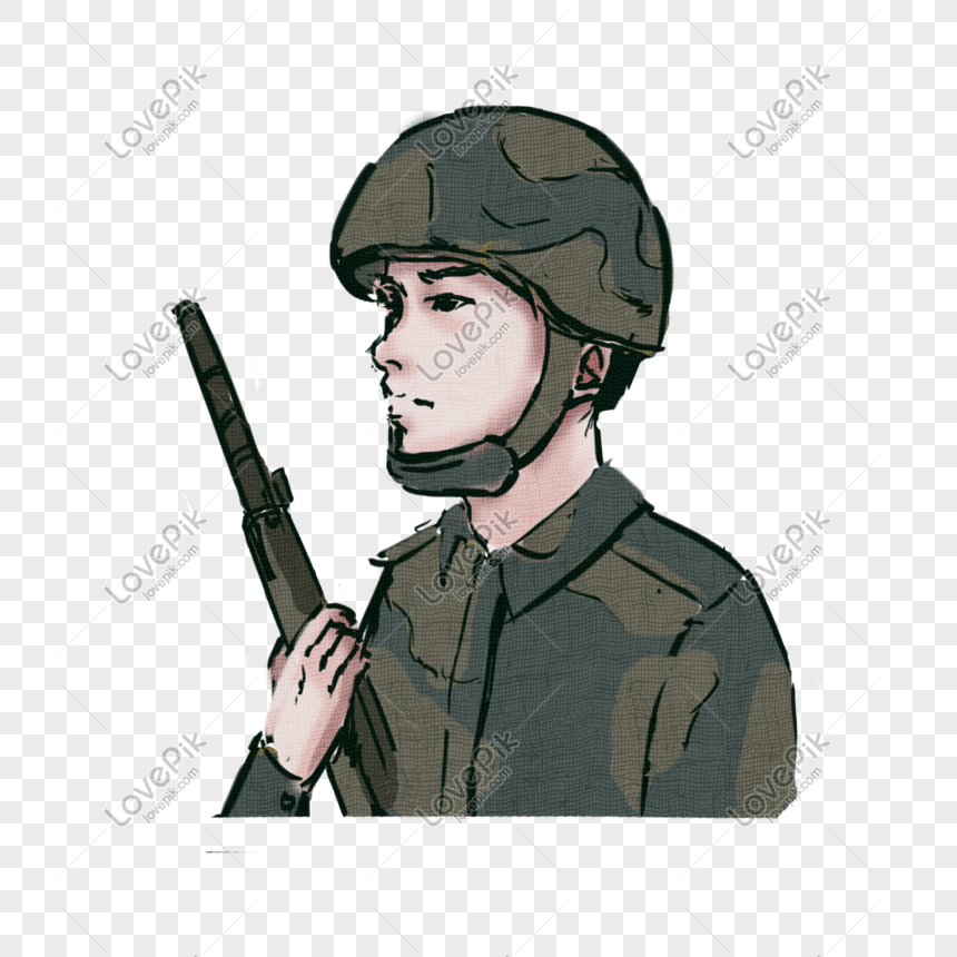 Dibujado A Mano Figura Militar De Dibujos Animados PNG Imágenes Gratis -  Lovepik