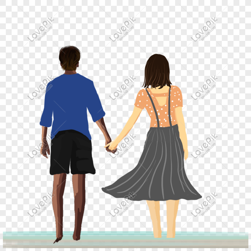 Young Couple Design Drawing Hand In Hand PNG Image And Clipart Image For  Free Download - Lovepik | 610856468