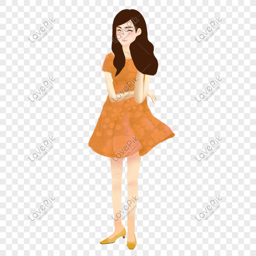 Yellow Dress Beauty Illustration, Yellow, Dress, Beauty PNG Image And ...