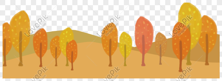 가을 가을 멀리 산 나무 그려진 그림 Psd Png 일러스트 무료 다운로드 - Lovepik
