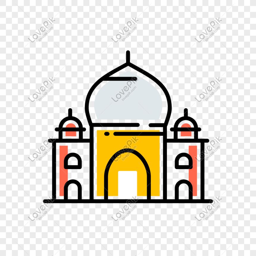 Hand Drawn Cartoon Color Tourist Attraction Taj Mahal PNG White Transparent  And Clipart Image For Free Download - Lovepik | 610862402