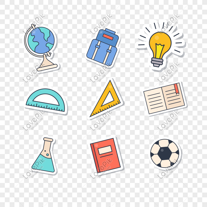 9 school learning elements, , size, ruler png picture