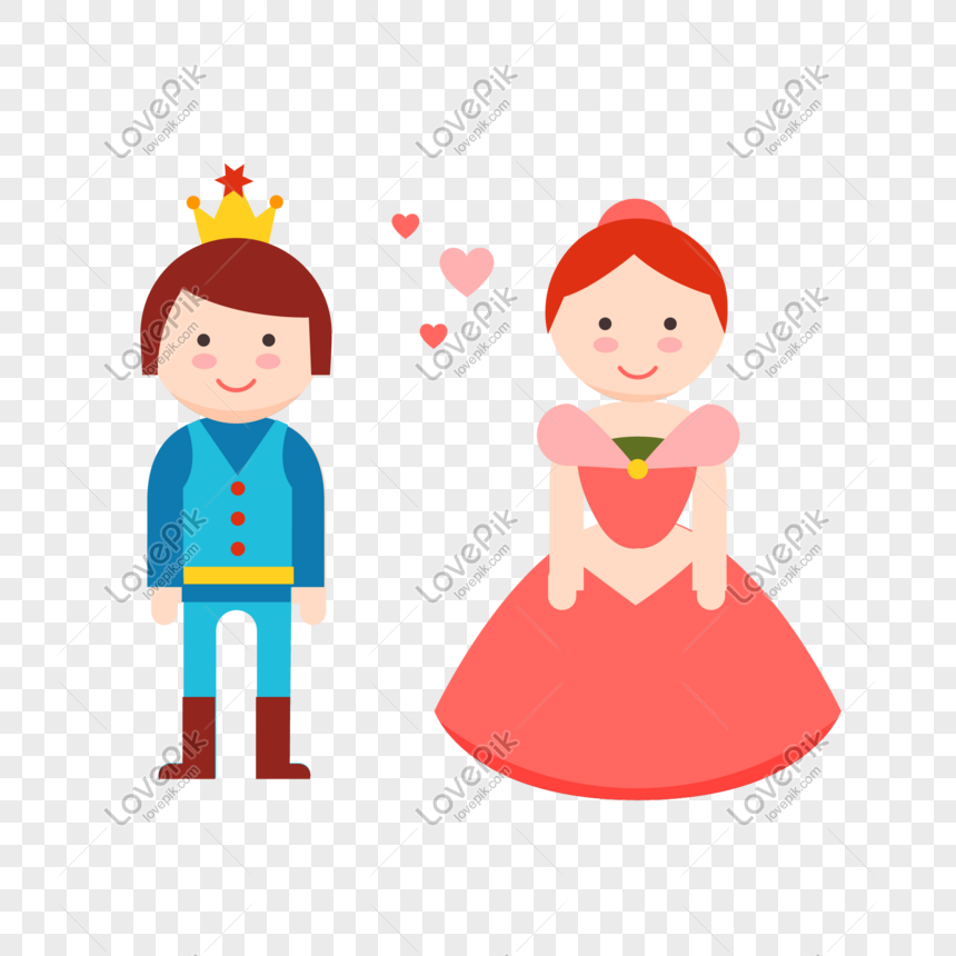 Fairy tale princess and prince hand drawn vector, Fairy tale, Andersen fairy tale, princess png image
