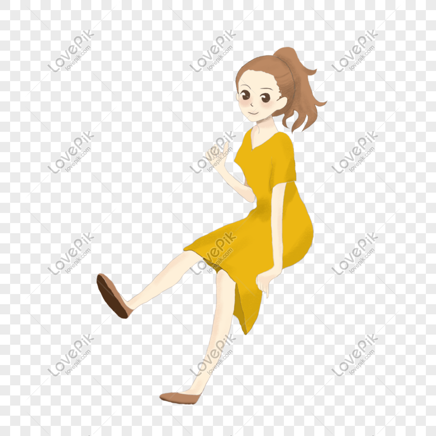 Hand Drawn Cartoon Beautiful Girl Free PNG And Clipart Image For Free ...