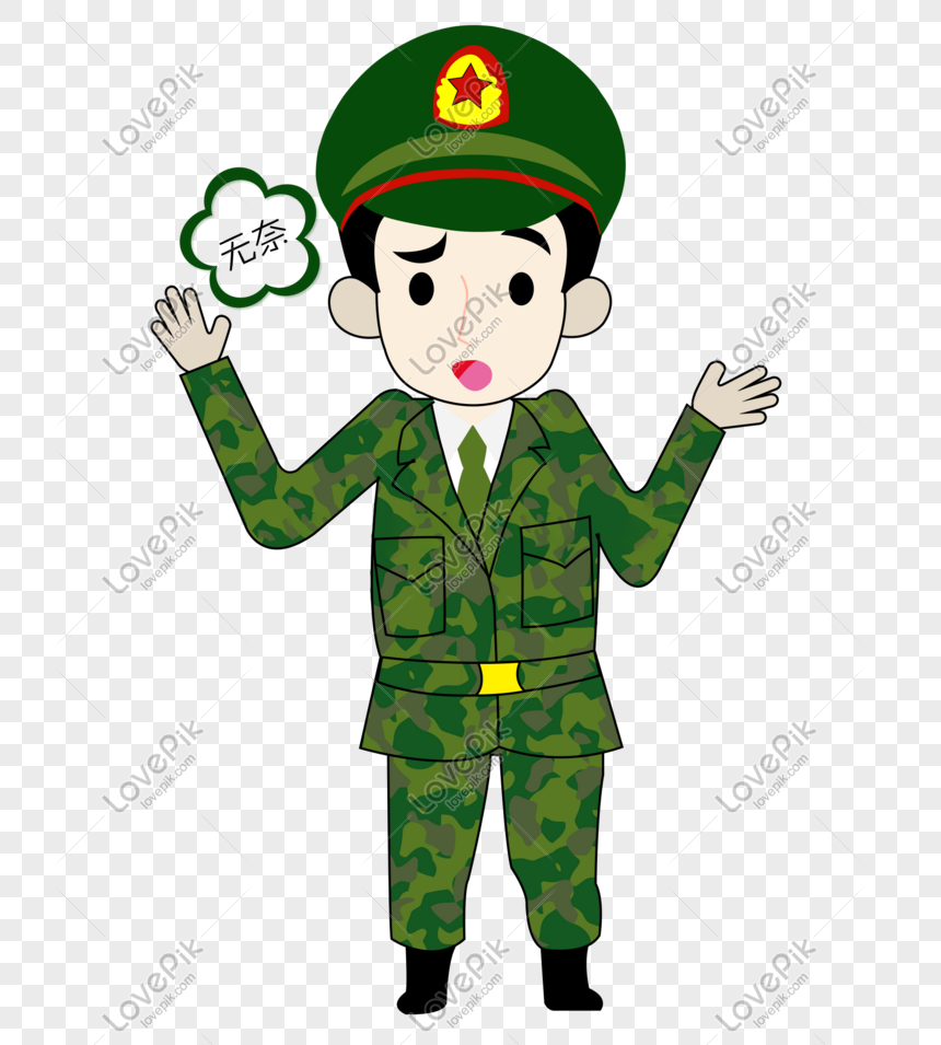 Hình ảnh Cartoon Vẽ Tay Gói Biểu Hiện Bất Lực Quân Sự PNG Miễn Phí ...
