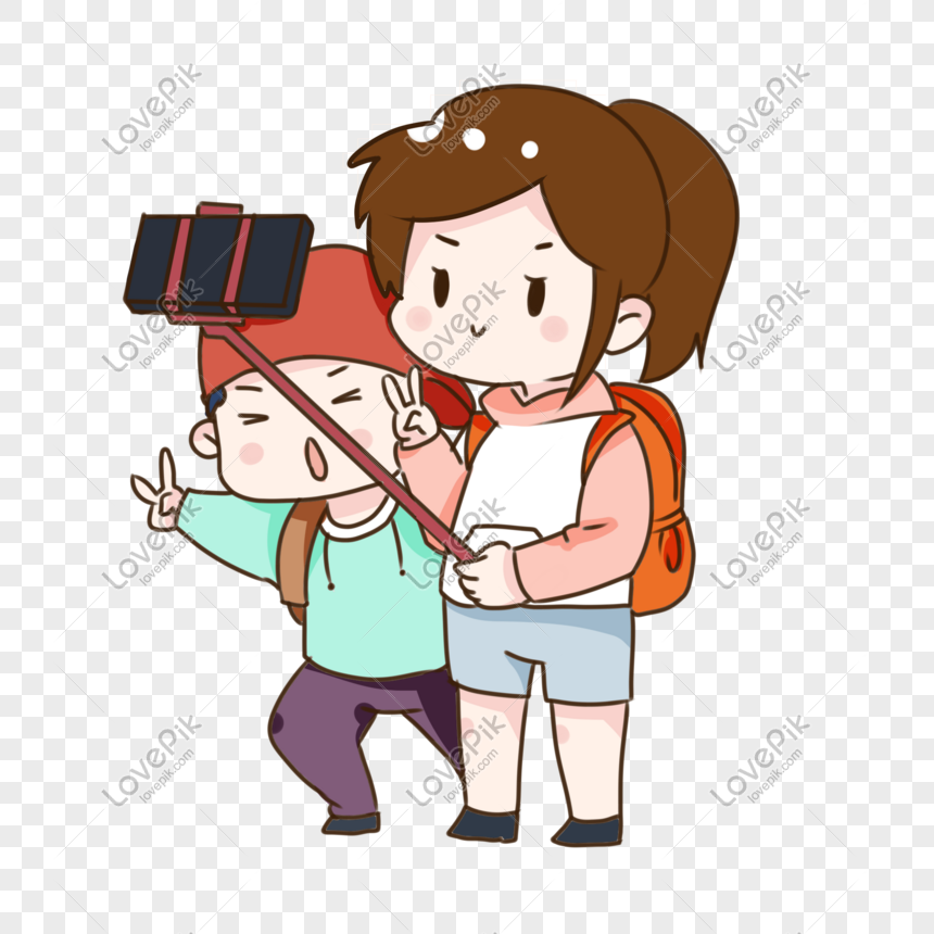 Hand Drawn Cartoon Season Attractions Selfie PNG Image And Clipart Image  For Free Download - Lovepik | 610897698