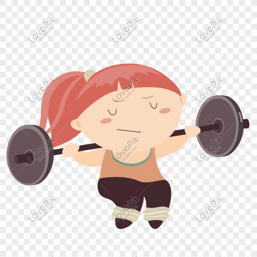 Cartoon Girl Lifting Weights Fitness PNG Transparent Background And Clipart  Image For Free Download - Lovepik | 610895860