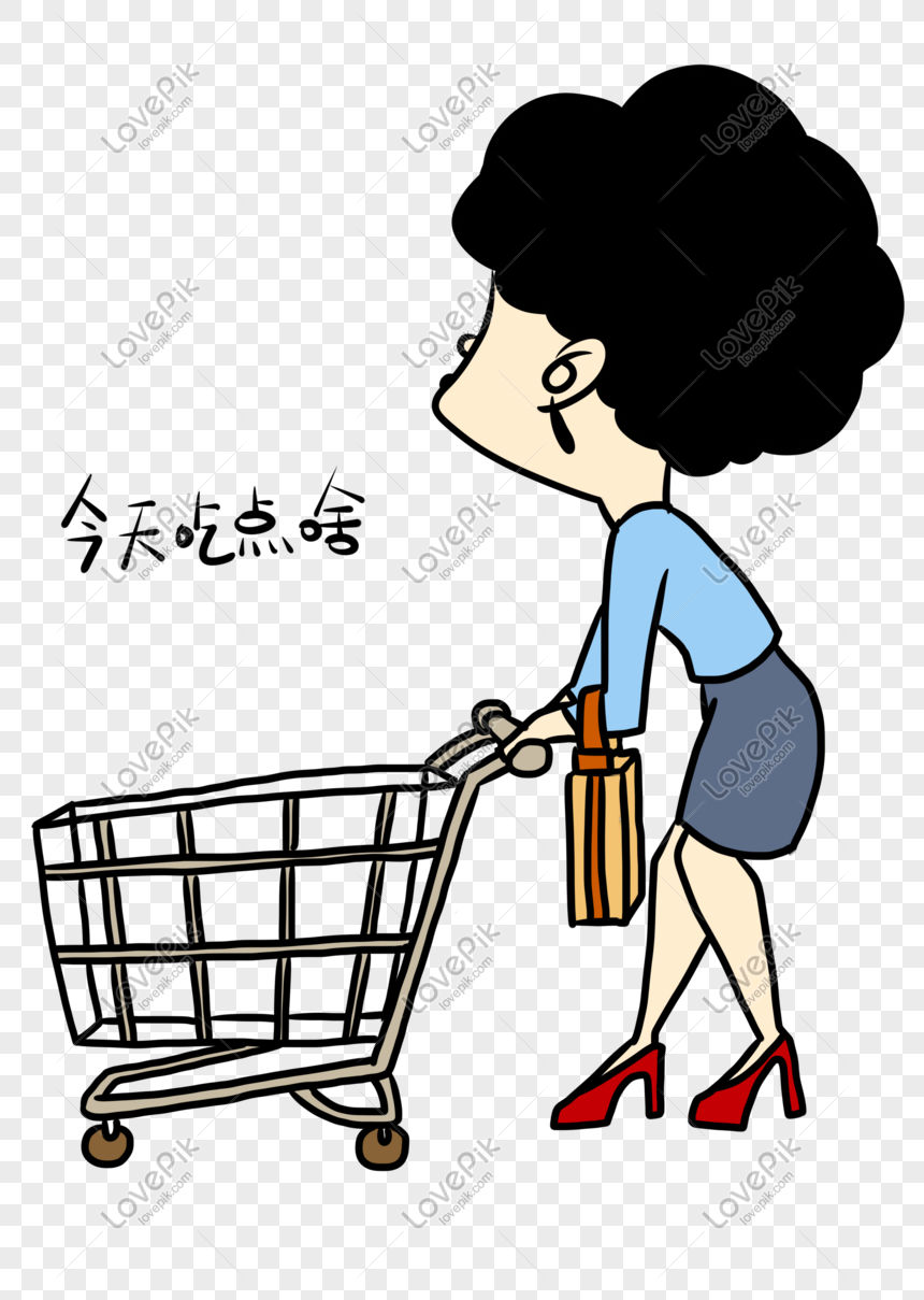Expression Eat Today Shopping Lady Illustration PNG Transparent ...