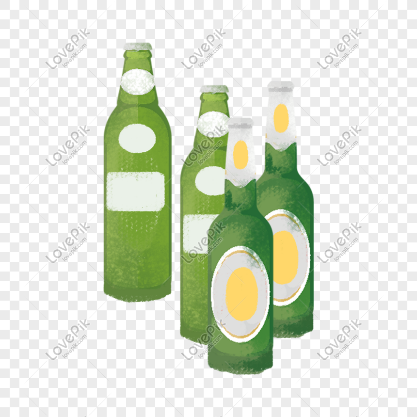4つのグリーンワインボトル手描きデザインイラストイメージ グラフィックス Id Prf画像フォーマットpsd Jp Lovepik Com