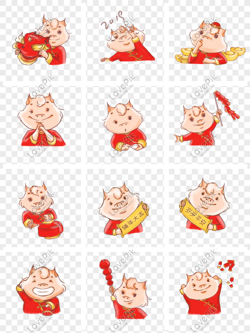 2019 Year Of The Pig Image Cartoon Hand Drawn PNG Image Free Download