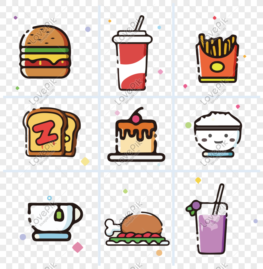 Mbe Style Fast Food Free Illustration PNG Image Free Download And ...