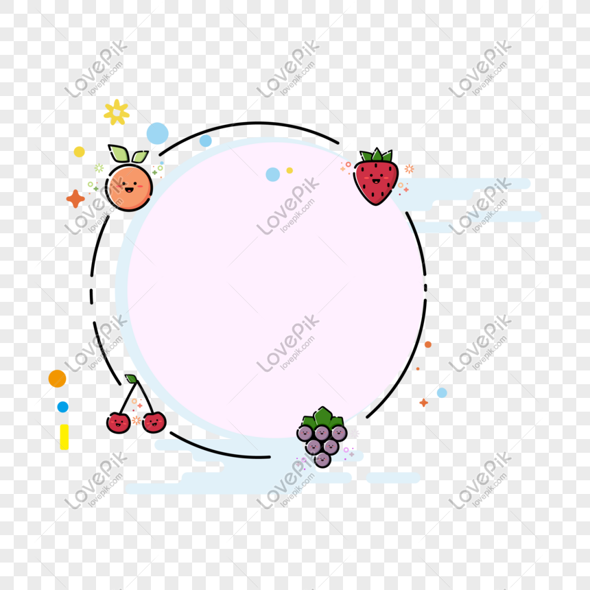 การตกแต่งเส้นขอบผลไม้สไตล์ Mbe Png สำหรับการดาวน์โหลดฟรี - Lovepik