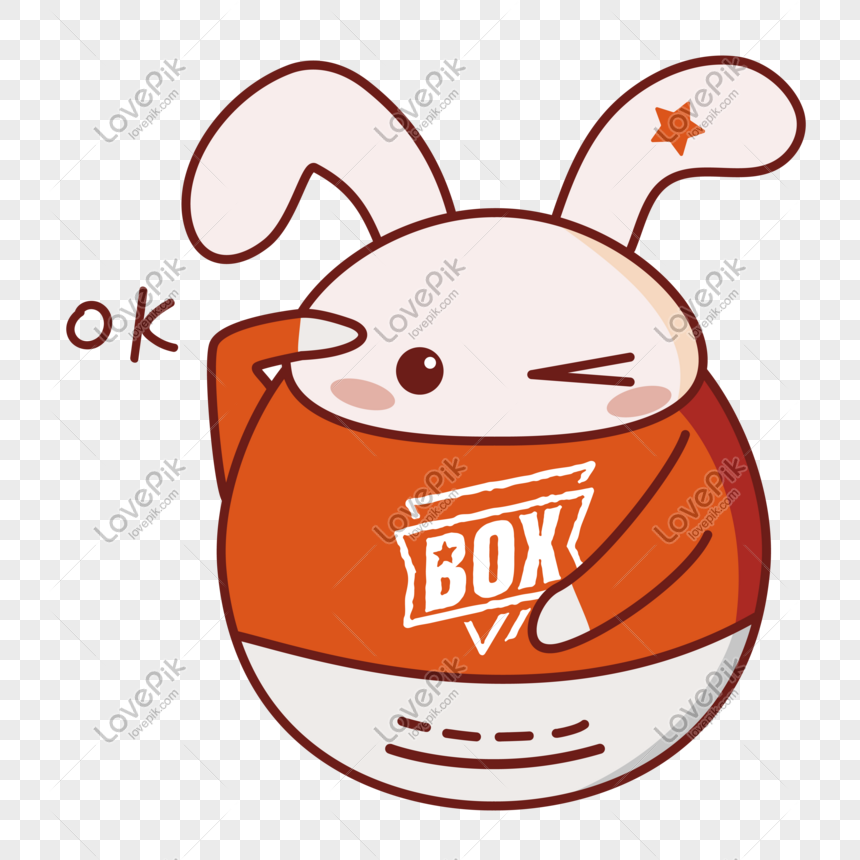 Daily Mood Cartoon Rabbit Expression Pack Ok PNG Image u0026 PSD File 