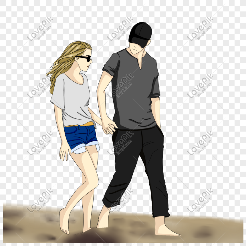 Cartoon Hand Drawn Literary Couple Holding Hands In Love Holding PNG Image  And Clipart Image For Free Download - Lovepik | 610927108